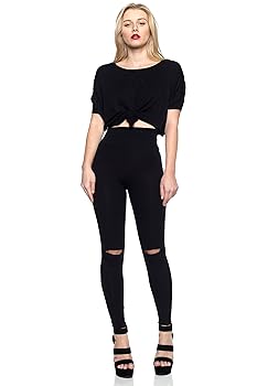 ドゥーズィエムクラス Jersey Slit leggins J2 Love Made in USA Knee Slit High Waist Full Length Jersey